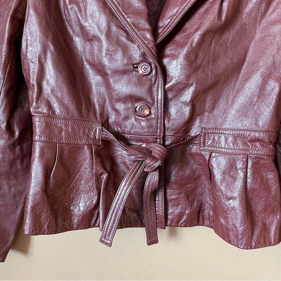 OPERA Burgundy Colour Women’s Leather Jacket Size 13/14 - Picture 10 of 16